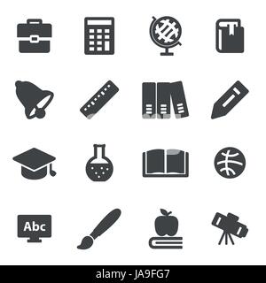 Vector black education icons set Illustration de Vecteur