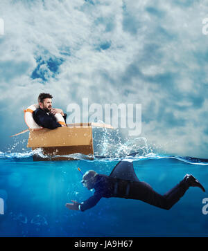 La peur de la crise et de la concurrence commerciale concept Banque D'Images