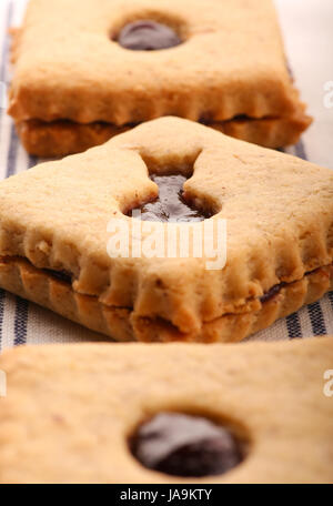 Bleu, les biscuits, les filbert, noisette, rayé, nourriture, aliment, doux, Banque D'Images