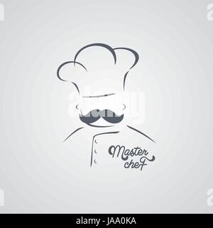 Maître cuisinier guy moustache italienne thème vector art Illustration de Vecteur