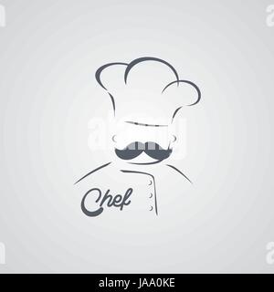 Maître cuisinier guy moustache italienne thème vector art Illustration de Vecteur