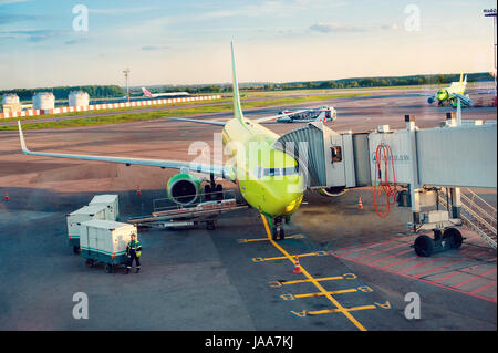 L''aéroport de Domodedovo DME , RUSSIE - Mai 28, 2017 : l'aéroport de Domodedovo, le 28 mai 2017 à Moscou, Russie. L''aéroport de Domodedovo est le plus grand aéroport de la Russie, Banque D'Images