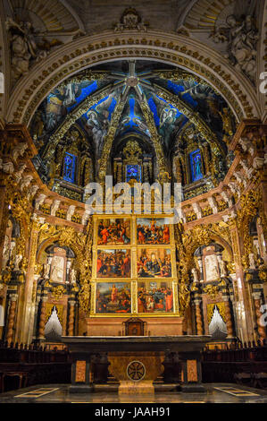 L'autel de la cathédrale de Valence, Valence, Espagne Banque D'Images