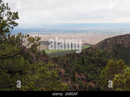 Vue vers le nord dans les plaines du bord du 'Black Canyon of the Gunnison National Park' (Colorado, USA). Banque D'Images