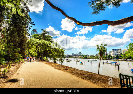 Rivière Brisbane, Southbank et Botanical Garden views Banque D'Images