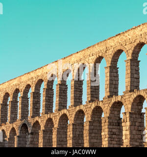 Photo de l'ancien aqueduc romain à Ségovie, Espagne Banque D'Images