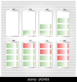 Illustration en couleurs avec l'icône de batterie pour votre conception Banque D'Images