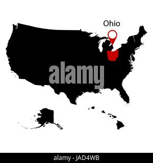Plan de l'état américain de l'Ohio Illustration de Vecteur