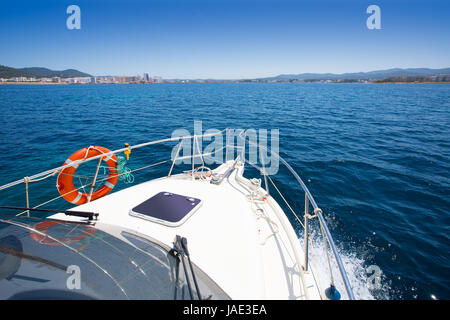 Ibiza San Antonio Abad Sant Antonio de Portmany voir du bateau à Iles Baléares Banque D'Images