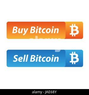 Vendre et acheter set bouton Bitcoin Illustration de Vecteur