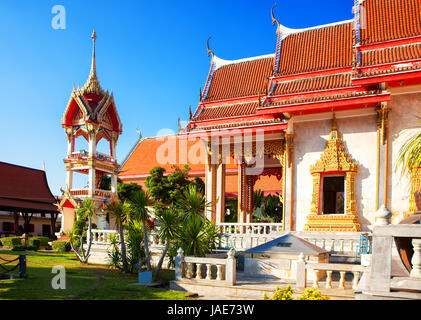 Temple Wat Chalong, île de Phuket, Thaïlande Banque D'Images