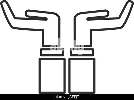 Support mains aidant voyage symbole de protection Illustration de Vecteur