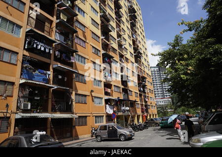 Projet de logements (Programme Perumahan Negara ou PPR) faible coût des tours d'appartements à KualaLumpur, Malaisie Banque D'Images