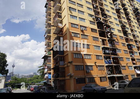 Projet de logements (Programme Perumahan Negara ou PPR) faible coût des tours d'appartements à KualaLumpur, Malaisie Banque D'Images