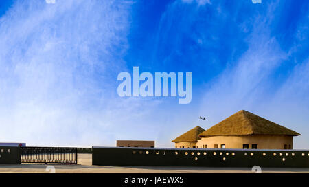 Chalets à grand Rann de Kutch (Rann Utsava), Gujarat, Inde Banque D'Images