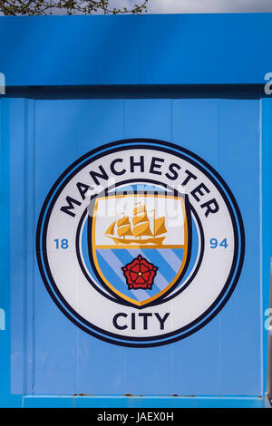 Le stade Etihad home à Manchester City Football club, Manchester, Angleterre, Royaume-Uni Banque D'Images