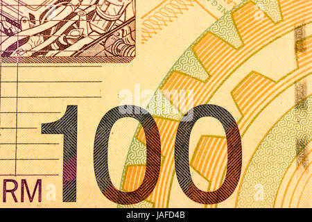 Close up note devise Ringgit de Malaisie Banque D'Images