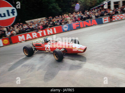 Jackie Ickx dans Ferrari Grand Prix de Belgique 1968 Banque D'Images