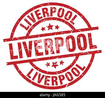 Liverpool rouge rond grunge stamp Illustration de Vecteur