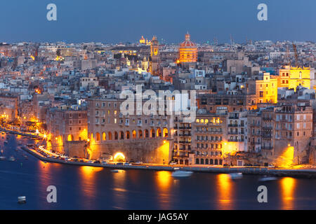 Vue aérienne de Senglea de Valletta, Malte Banque D'Images