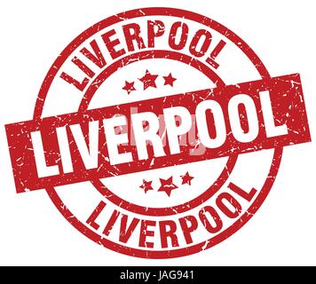 Liverpool rouge rond grunge stamp Illustration de Vecteur