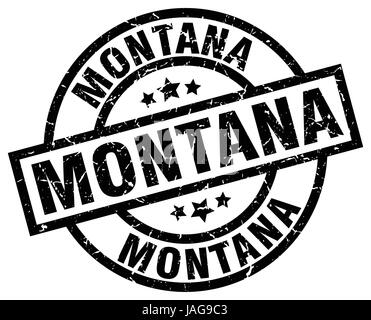 Montana black round grunge stamp Illustration de Vecteur