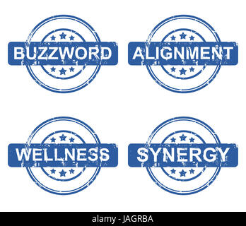 Ensemble de timbres d'affaires différents avec des étoiles isolé sur un fond blanc. Banque D'Images