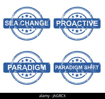 Ensemble de timbres du concept d'entreprise avec des étoiles isolé sur un fond blanc. Banque D'Images