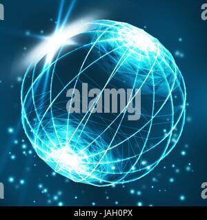 Sphere composé de points. Abstract Globe Grille. Illustration de Vecteur