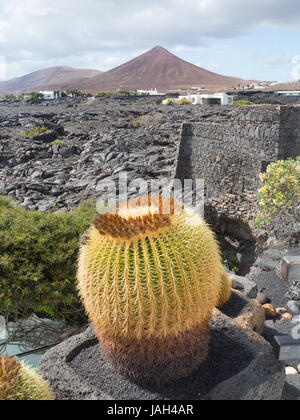 Vue depuis la maison-musée de Cesar Manrique Tahiche dans sur l'île de Lanzarote, Espagne Banque D'Images