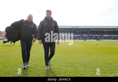 Hartlepool United manager Matthew Bates (droite) Banque D'Images