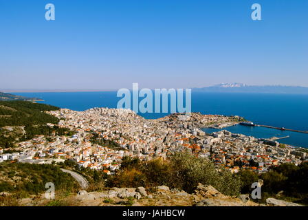 Vue de la ville de Kavala, Grèce Banque D'Images