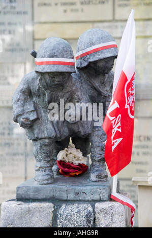 Le monument du peu d'insurgés de Varsovie étonnant à St Stanislas Kostka Church et sanctuaire du Bienheureux Jerzy Popieluszko à Varsovie, Pologne Banque D'Images