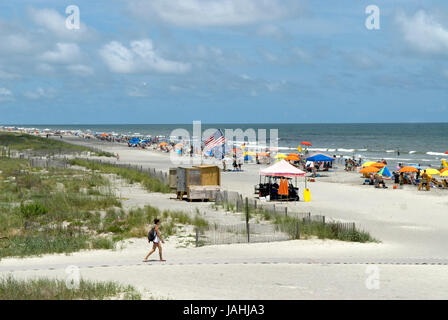 Folly Beach à Charleston, Caroline du Sud, États-Unis. Banque D'Images