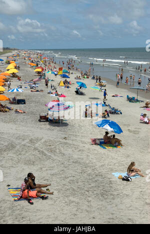 Folly Beach à Charleston, Caroline du Sud, États-Unis. Banque D'Images