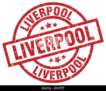 Liverpool rouge rond grunge stamp Illustration de Vecteur