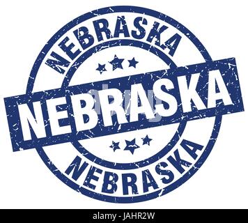 Nebraska ronde bleu grunge stamp Illustration de Vecteur