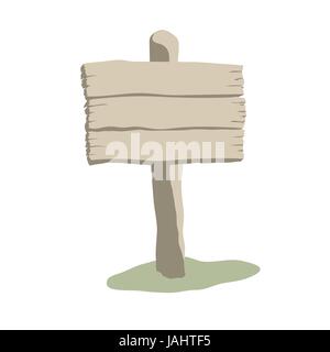 Forme carrée en bois patiné blanc panneau vector cartoon style Illustration de Vecteur