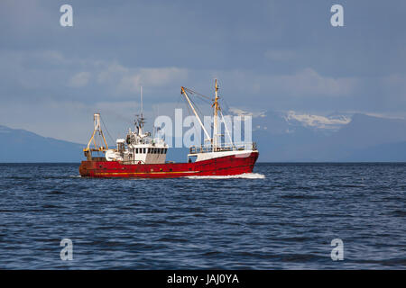 Vieux Bateau de pêche commerciale Banque D'Images