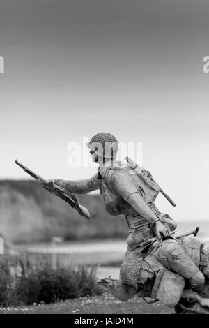 La statue commémore le 29e Division d'infanterie, en particulier le 116e Régiment d'infanterie de l'équipe de combat qui ont pris d'assaut sur Omaha Beach D-Day dans le commencer Banque D'Images