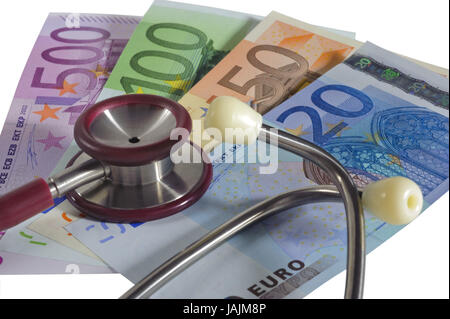 Stethoscope,euro des billets de banque, Banque D'Images