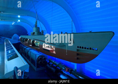 Une vue en coupe d'un sous-marin à l'US Navy Sous Museum - Groton, CT Banque D'Images