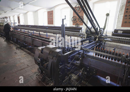 L'Écosse,New Lanark, usine de textile,'Spinning Mule',machine à filer, Banque D'Images