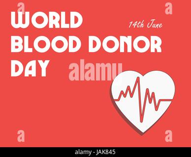 La journée mondiale du don de sang. Maison de vacances internationale. faire un don de sang et sauver des vies. Donner de l'amour de don. Vector ullustration. Battement de coeur avec Illustration de Vecteur