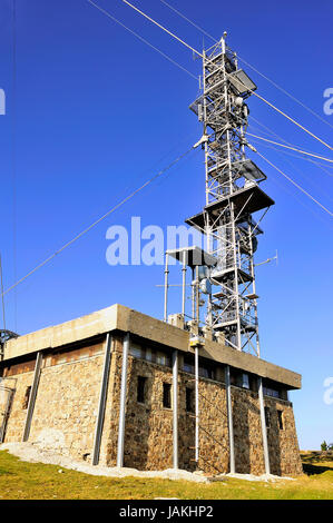 Au sommet du Mont Aigoual antennes Banque D'Images