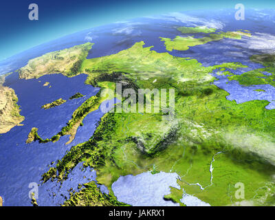 L'Europe de l'espace. Illustration 3D détaillés avec surface de la planète. Éléments de cette image fournie par la NASA. Banque D'Images