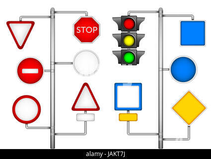 Formes vides pour les panneaux de circulation et le sémaphore Banque D'Images