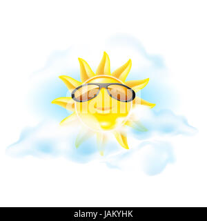 Cartoon soleil. Ensemble de douzième. Voir d'autres oeuvres dans mon portefeuille Banque D'Images