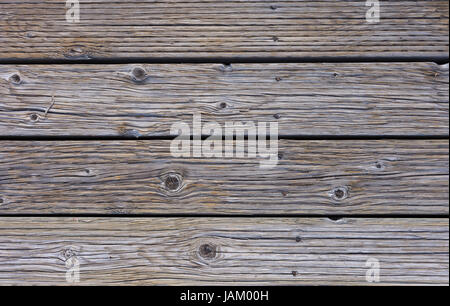 Close up of weathered wood sur une promenade. Photographié en lumière naturelle. Banque D'Images