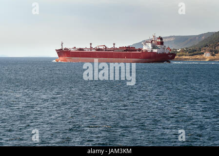 Canakkale, Turquie - 31 octobre 2016 : tanker GPL Clipper Sirius en Dardanelles Banque D'Images